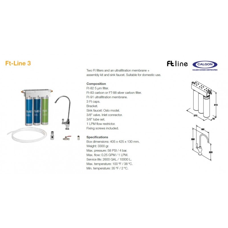 Purificateur d'eau FT LINE 3 Ultrafiltration - Filtre eau robinet A0530EC